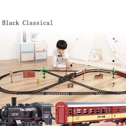 Deluxe 39-Piece HO Scale Model Train Set with Real Smoke, Lights & Oval Track