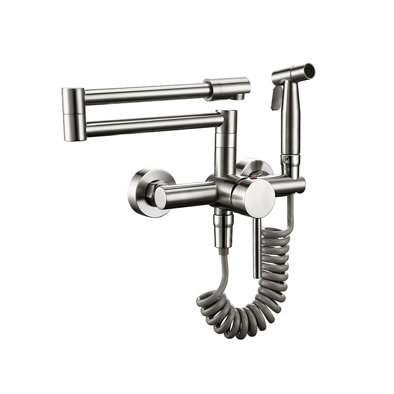 Flexible Kitchen Tap with Pull-Out Spray – Stainless Steel Design