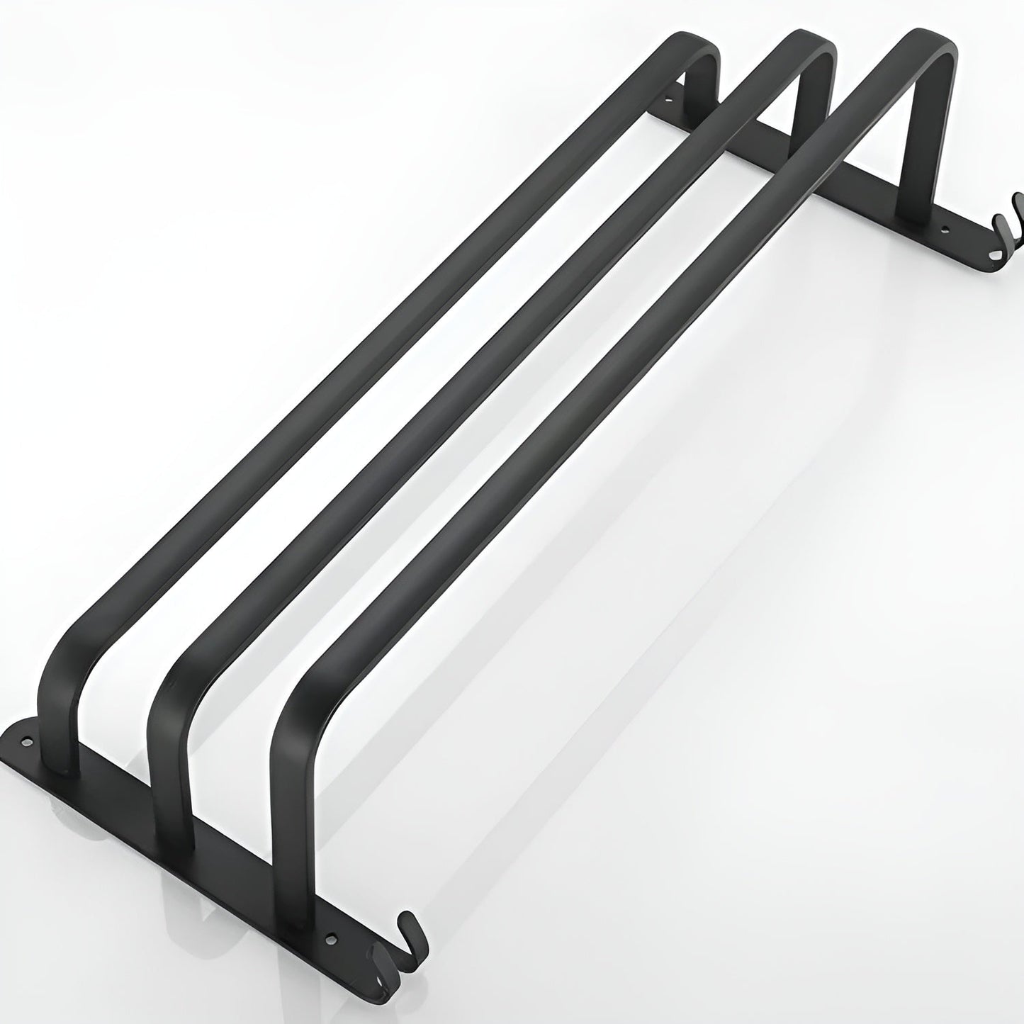 HangEase 3-Layer Towel Holder – Black Wall-Mounted Aluminium Rack Without Drilling