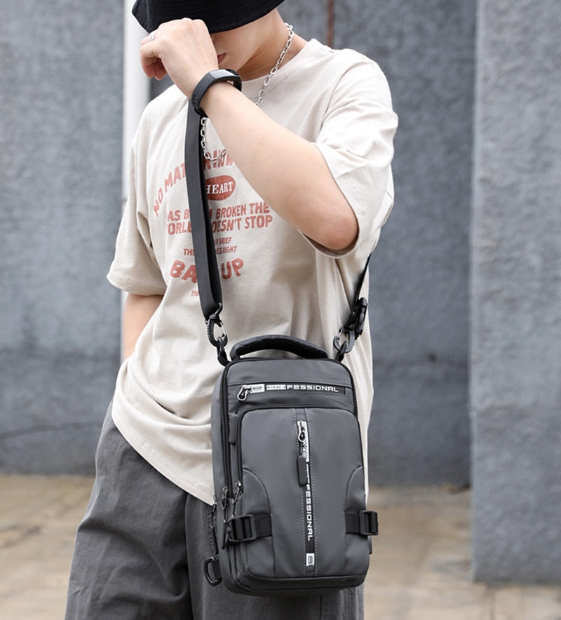 Waterproof Oxford Crossbody Bag, Anti-Theft Sling Bag, USB Charging & Multi-Pocket Design