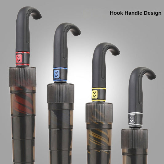 StormShield Heavy-Duty Windproof Umbrella with Curved Handle