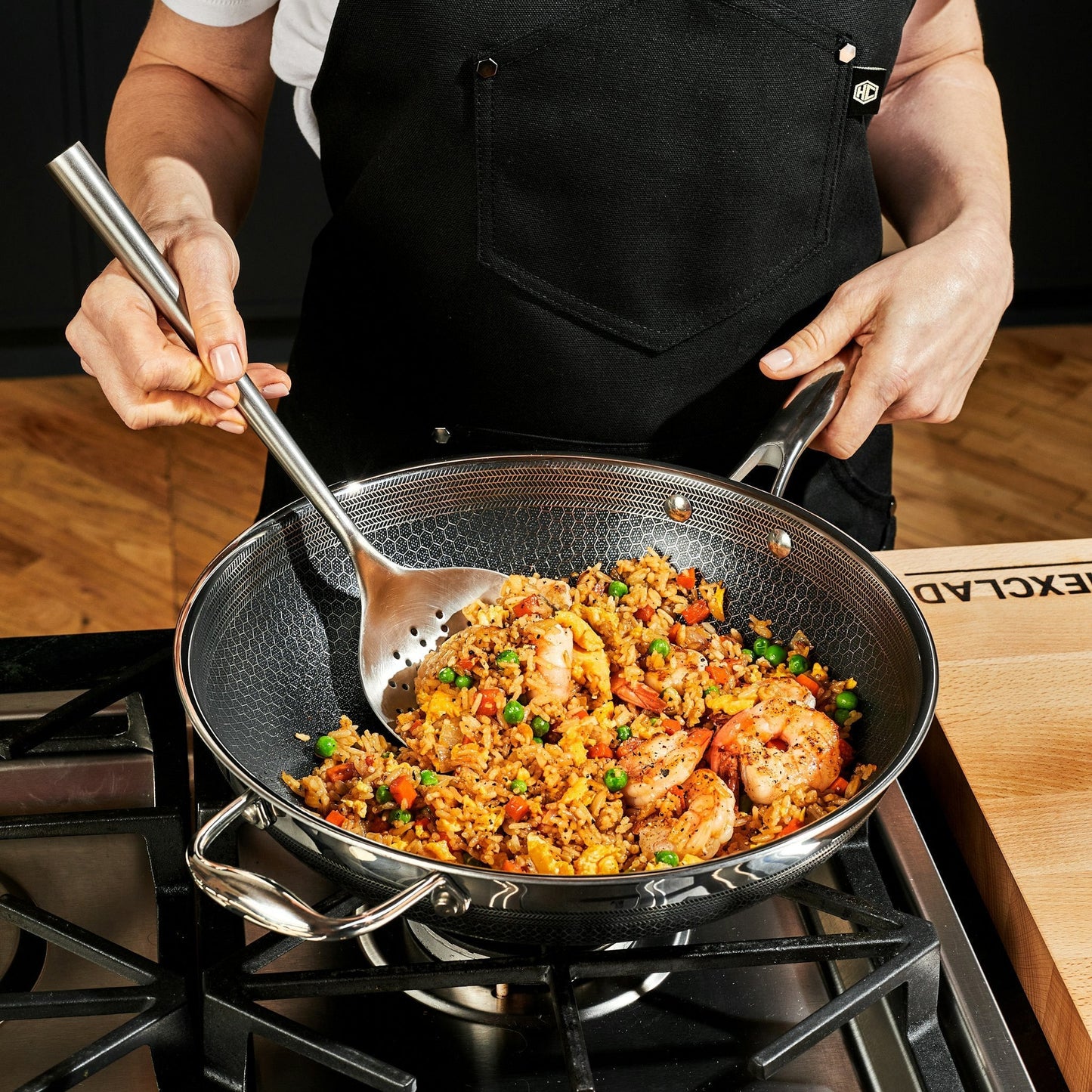 13-Piece HexClad Hybrid Cookware Set with Lids – Non-Stick, Stainless Steel & Cast Iron Fusion