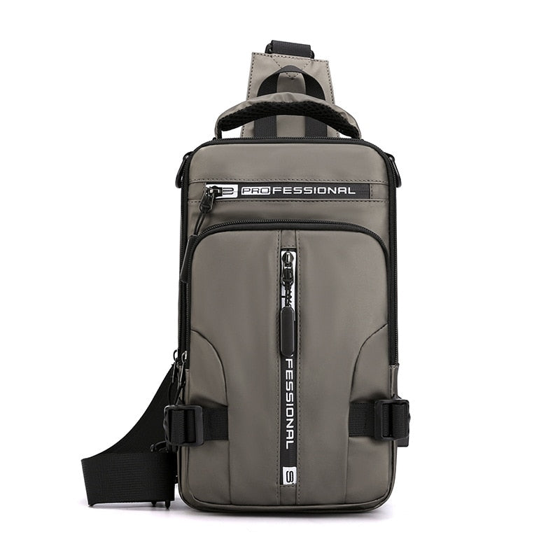 Waterproof Oxford Crossbody Bag, Anti-Theft Sling Bag, USB Charging & Multi-Pocket Design