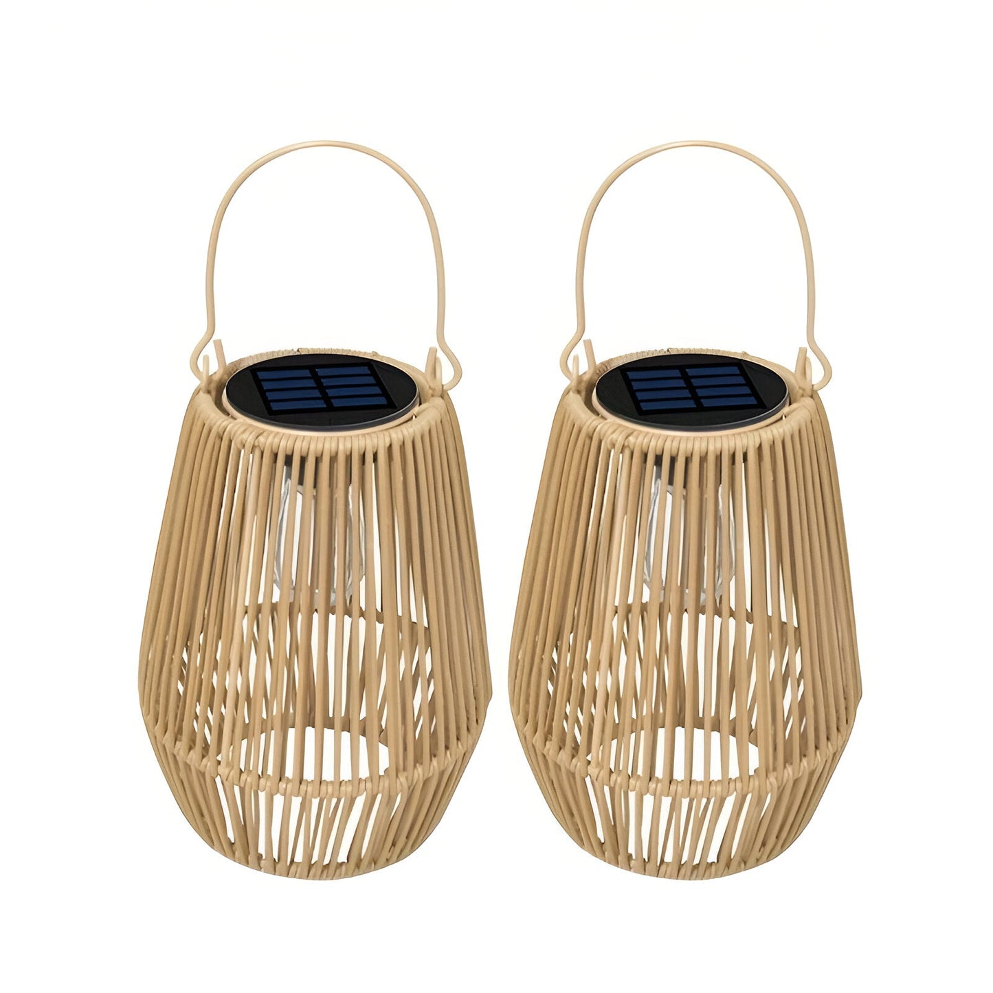 CageRattan – Bamboo Solar Garden Light – Waterproof Hanging Lantern
