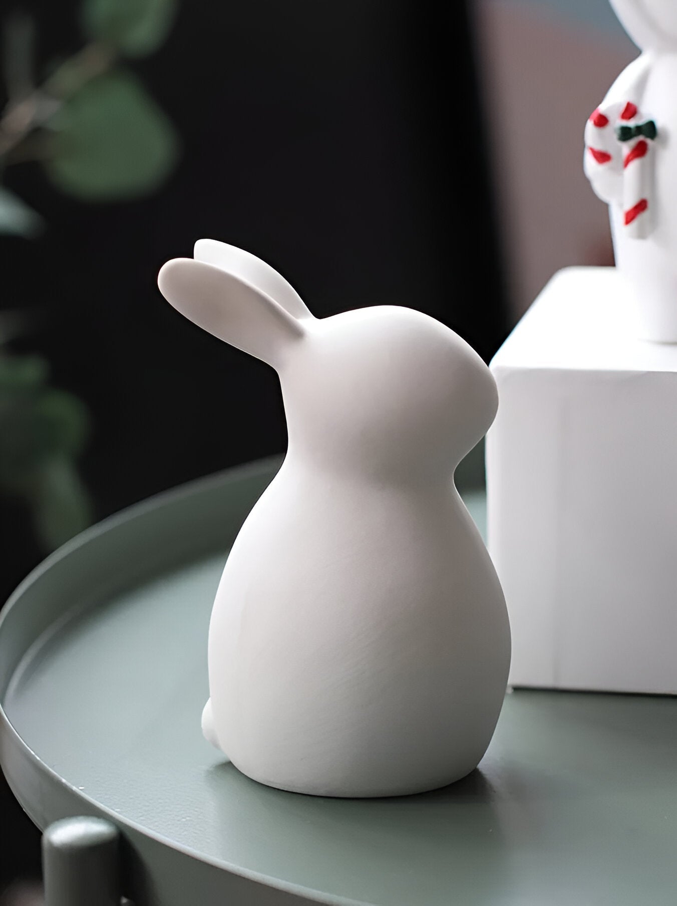 ConeyBliss Minimalist Ceramic Bunny – Elegant White Easter Rabbit Figurine Decor