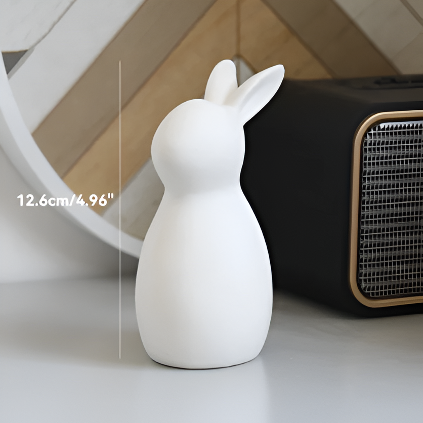 ConeyBliss Minimalist Ceramic Bunny – Elegant White Easter Rabbit Figurine Decor