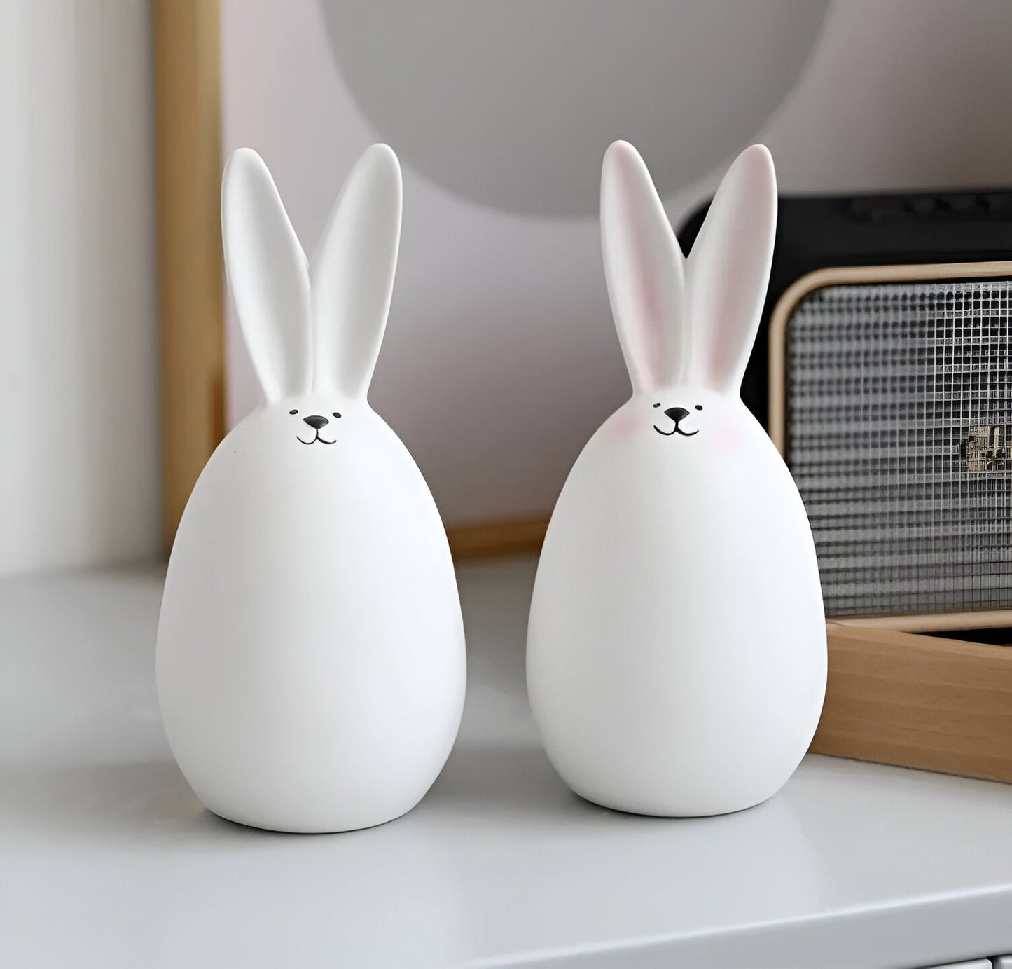 ConeyBliss Minimalist Ceramic Bunny – Elegant White Easter Rabbit Figurine Decor