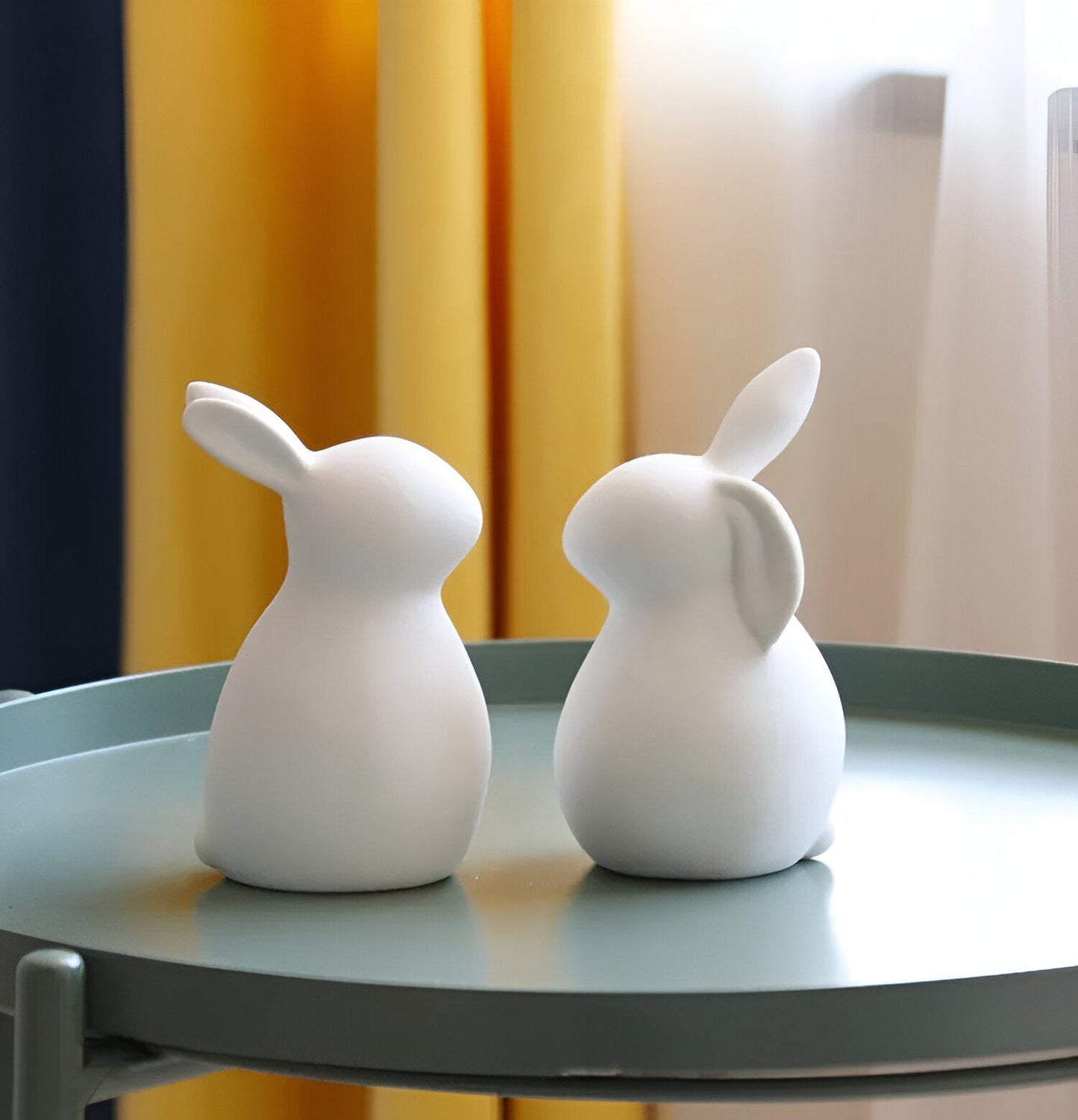 ConeyBliss Minimalist Ceramic Bunny – Elegant White Easter Rabbit Figurine Decor