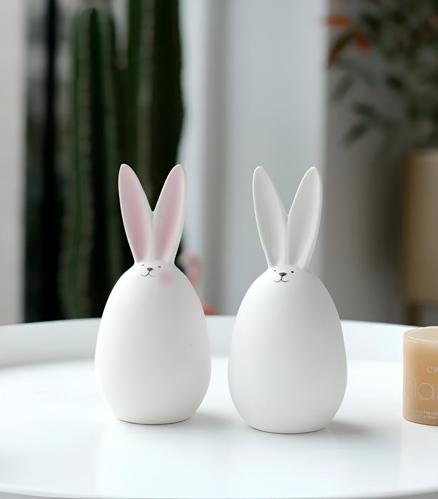ConeyBliss Minimalist Ceramic Bunny – Elegant White Easter Rabbit Figurine Decor