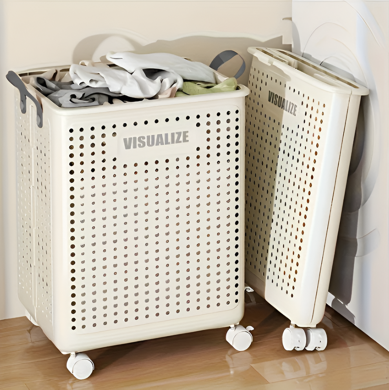 FoldaRoll Foldable Laundry Basket with Wheels – Space-Saving Laundry Hamper for Home Organisation