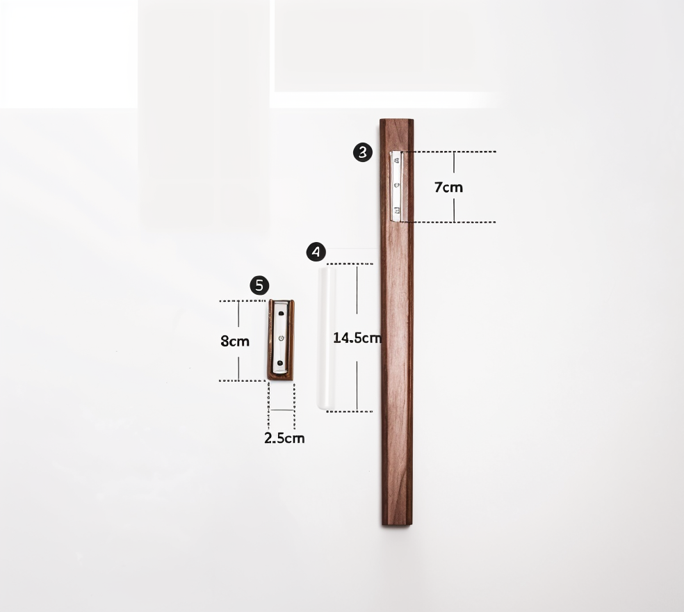 FreshFloret Wall-Mounted Wooden Vase – Solid Beech & Walnut Flower Display