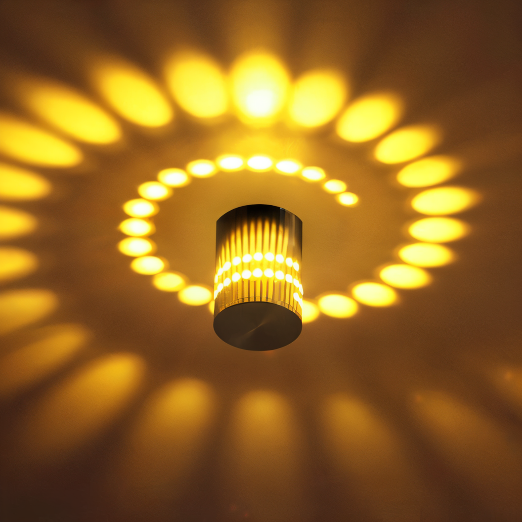 LuminBlast LED Wall Light – Colourful Spiral Cylinder Wall Lamp for Modern Indoor Lighting