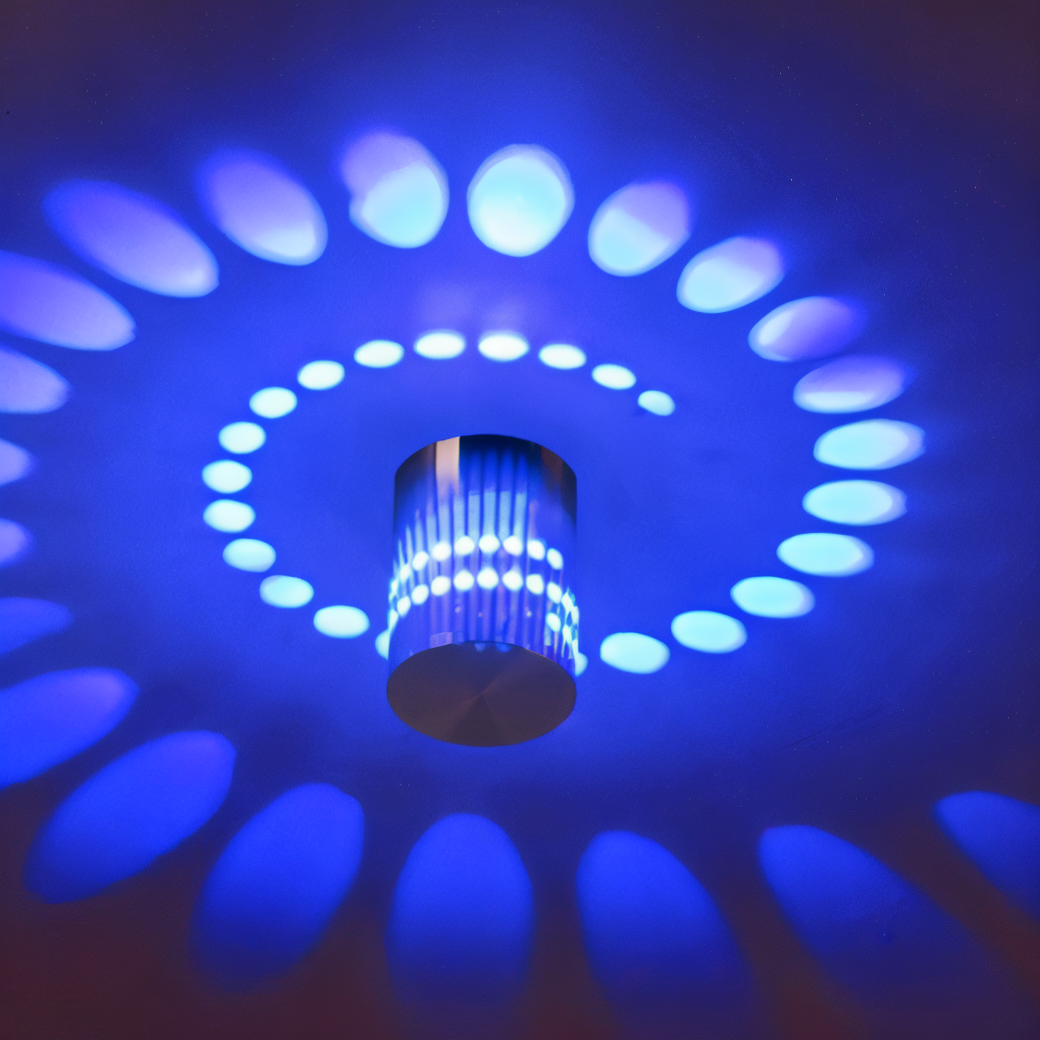 LuminBlast LED Wall Light – Colourful Spiral Cylinder Wall Lamp for Modern Indoor Lighting