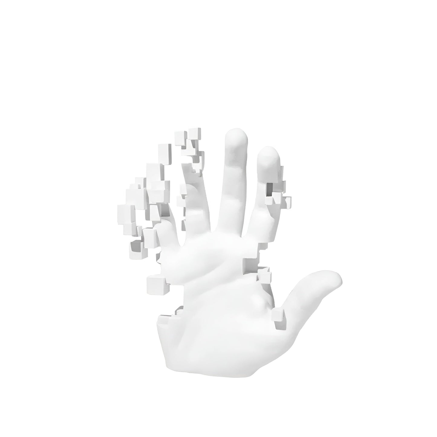 Mosaic Hand Statue – Abstract Resin Glitch Palm Figurine Ornament