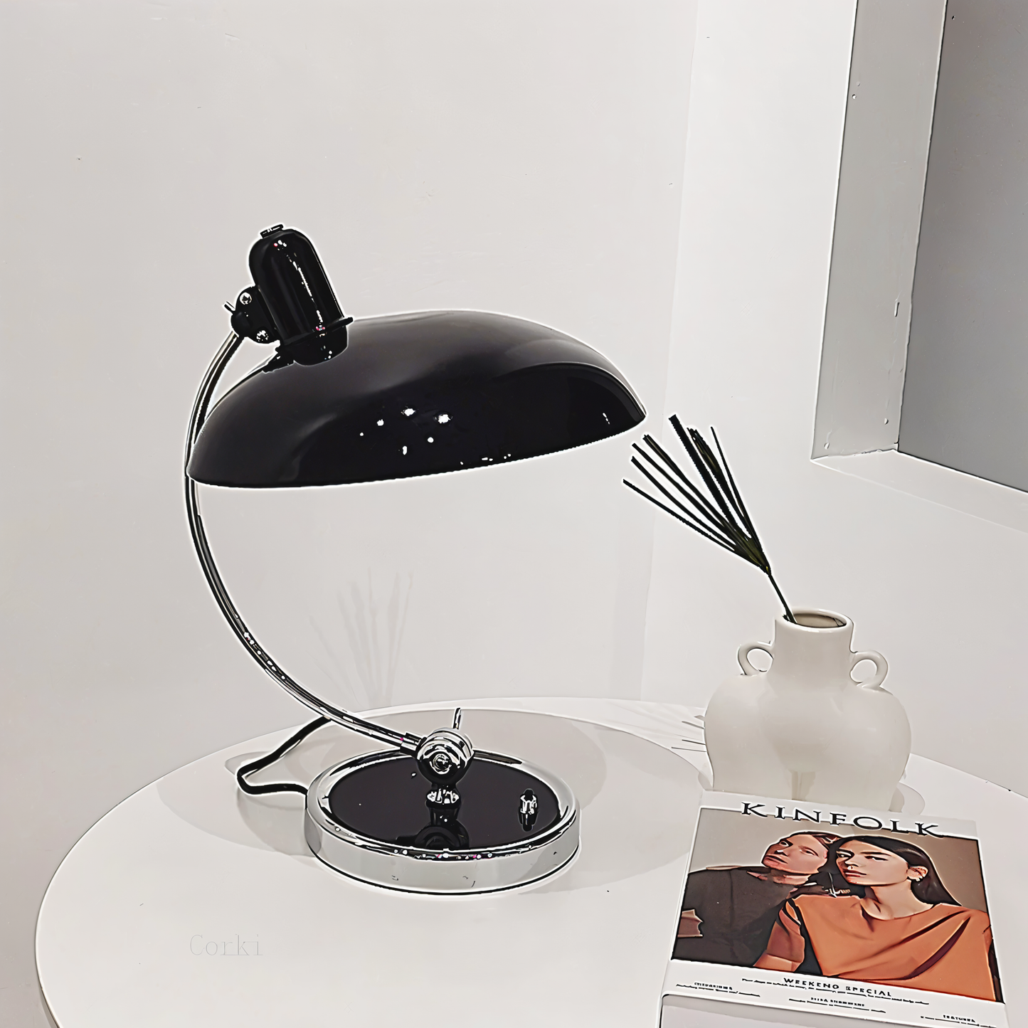 NostaChic | Adjustable Vintage Iron Dome Table Lamp for Desk & Reading Corners