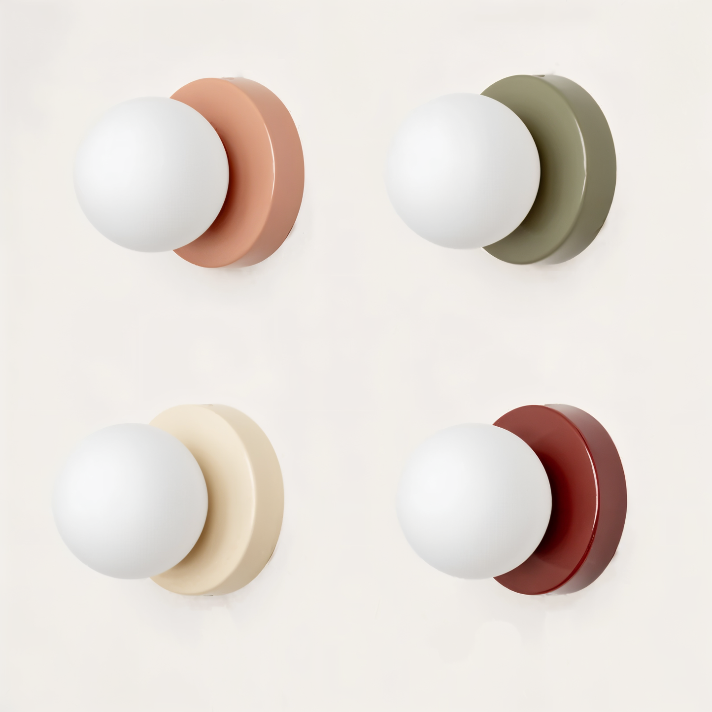 PearlPop Wall Light – White Glass Orb LED Wall Sconce for Modern Interiors