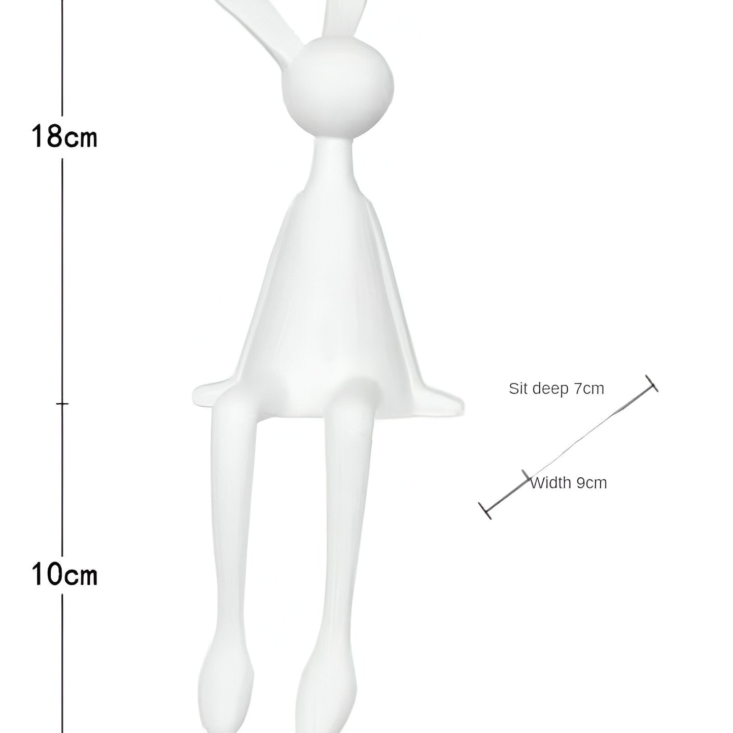 ResinLux | Modern Resin Easter Bunny – Black, White, or Blue Sitting Rabbit Decoration