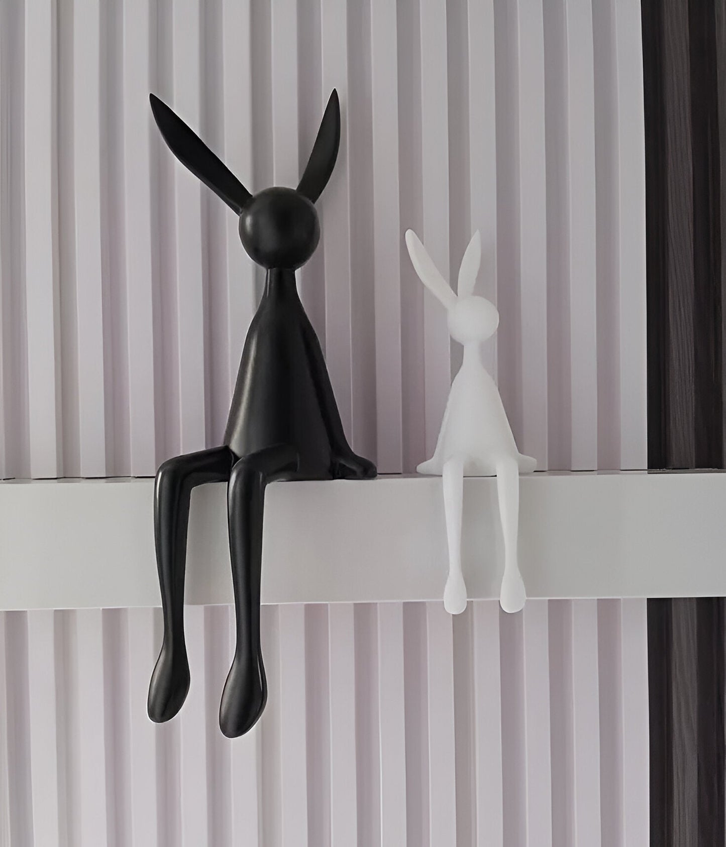 ResinLux | Modern Resin Easter Bunny – Black, White, or Blue Sitting Rabbit Decoration