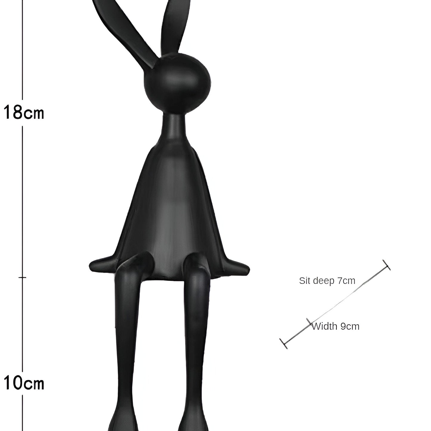 ResinLux | Modern Resin Easter Bunny – Black, White, or Blue Sitting Rabbit Decoration