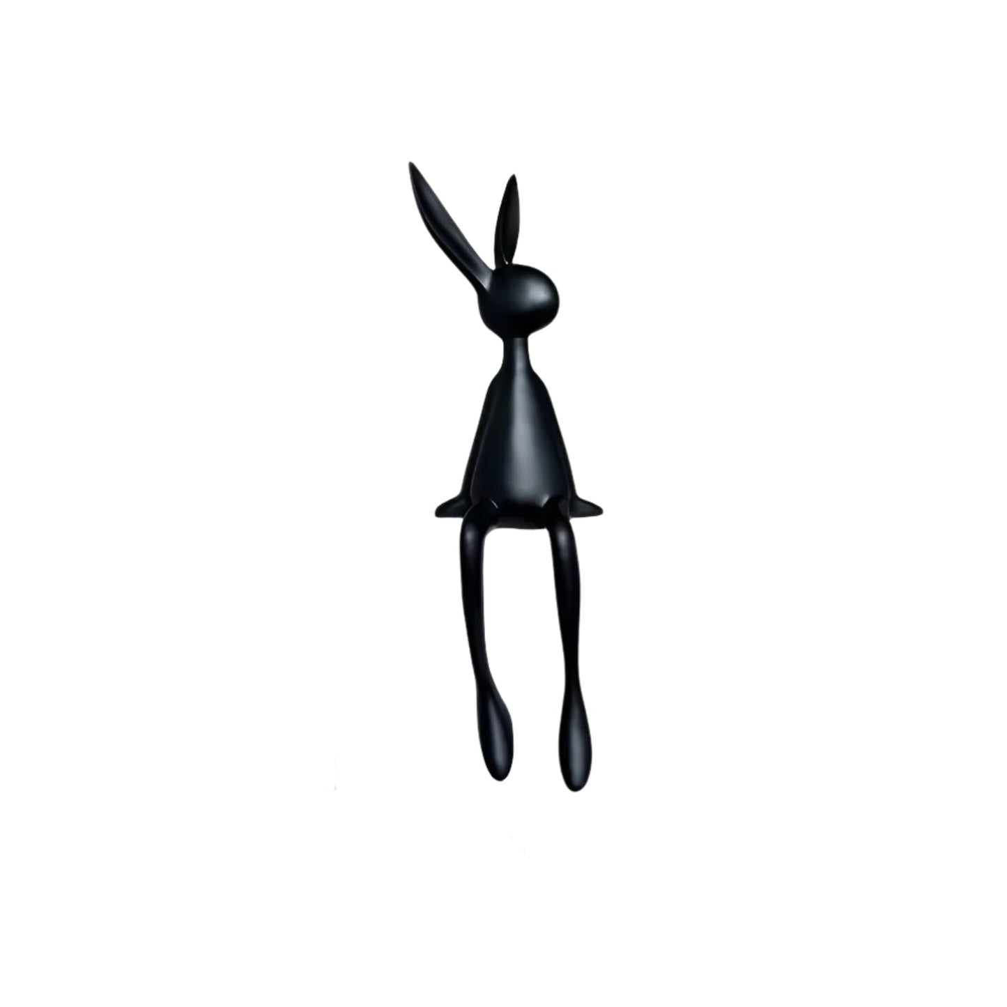 ResinLux | Modern Resin Easter Bunny – Black, White, or Blue Sitting Rabbit Decoration