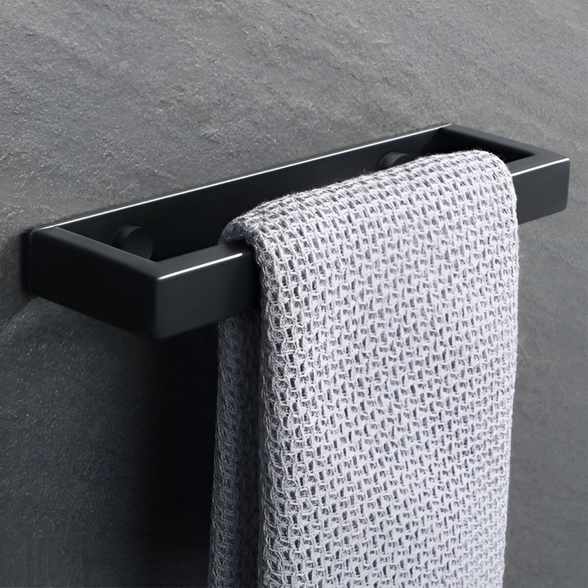 Uni-Black Stainless Steel Towel Rail – Matte Black Wall-Mounted Bathroom & Kitchen Holder