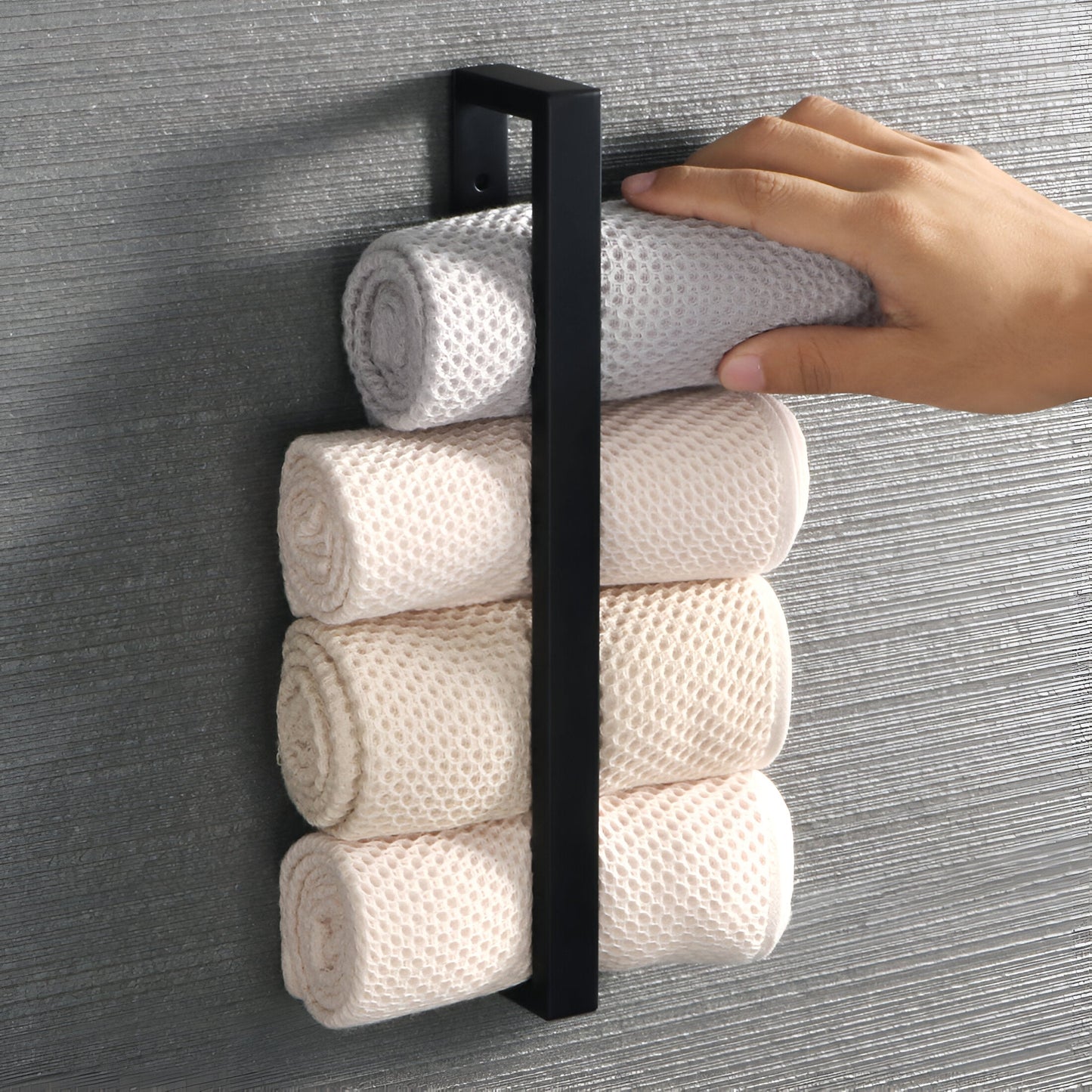 Uni-Black Stainless Steel Towel Rail – Matte Black Wall-Mounted Bathroom & Kitchen Holder