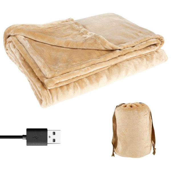 Cordless Electric Heated Blanket | USB Rechargeable Flannel Heating Throw
