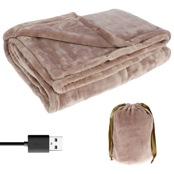 Cordless Electric Heated Blanket | USB Rechargeable Flannel Heating Throw