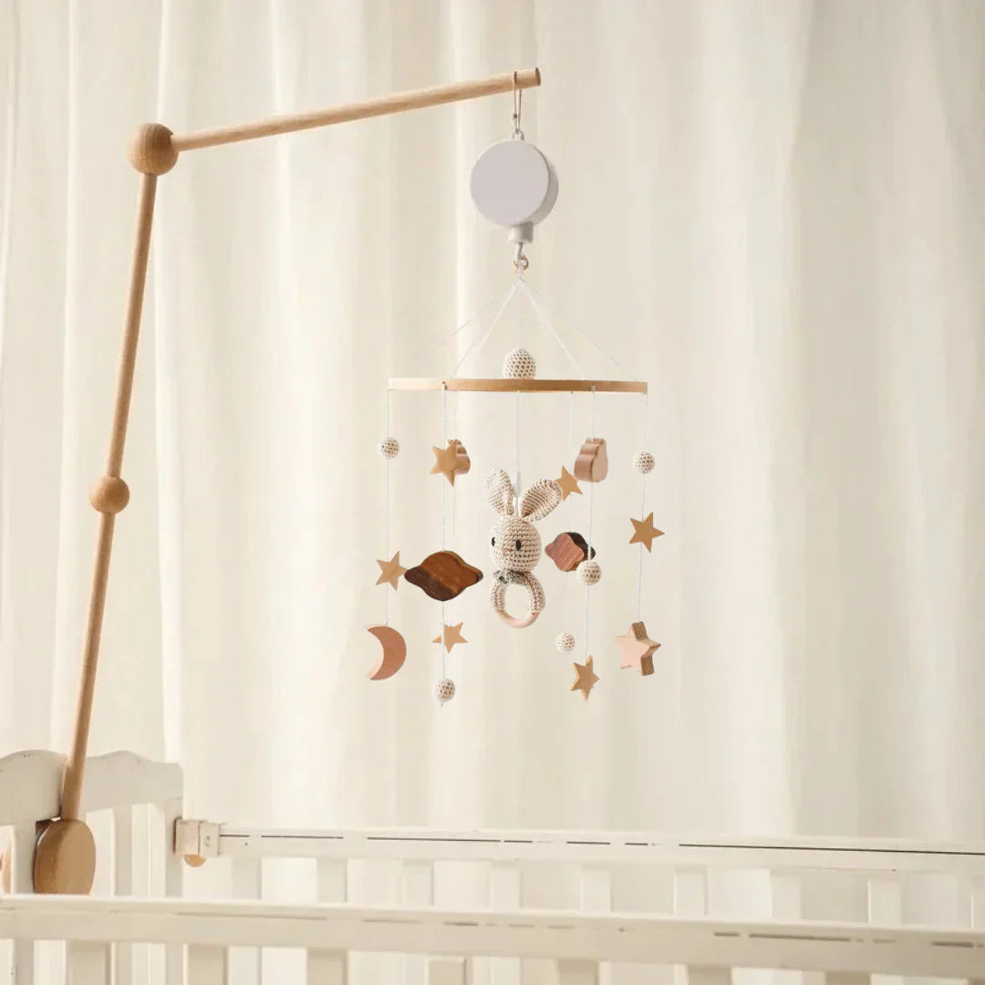 SkyWhirl – Soothing Wooden Baby Mobile Without Battery | for Baby