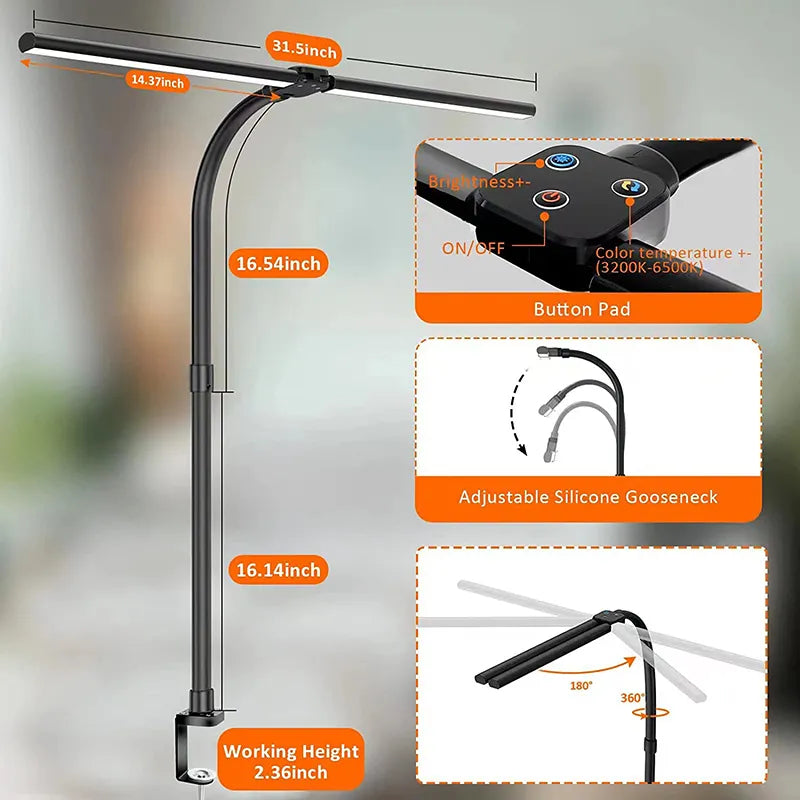 DeskLight - Modern Dual-Head LED Desk Lamp, Stylish Office Lighting