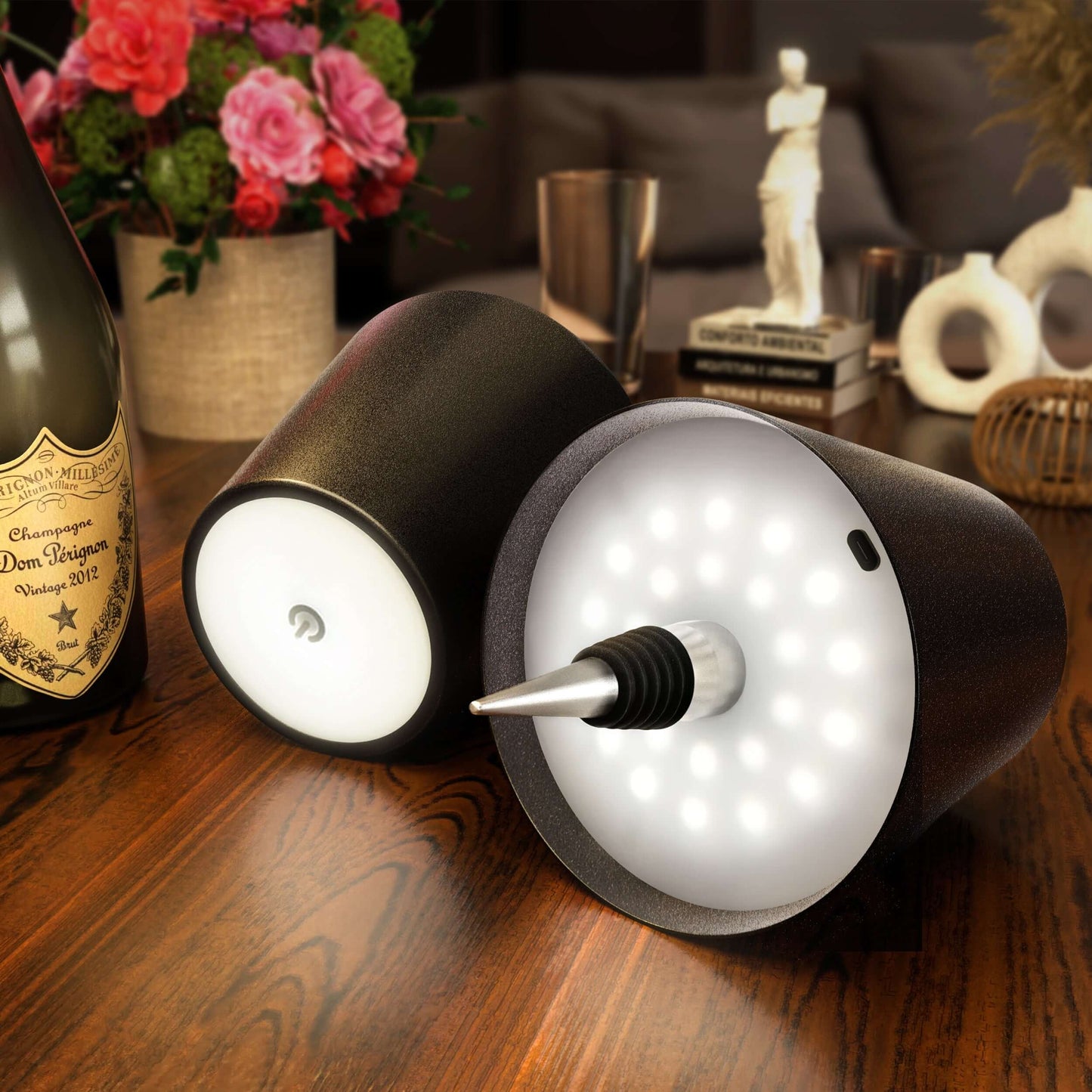 EcoGlow - Stylish LED Bottle Lamp for Sustainable Interior Design