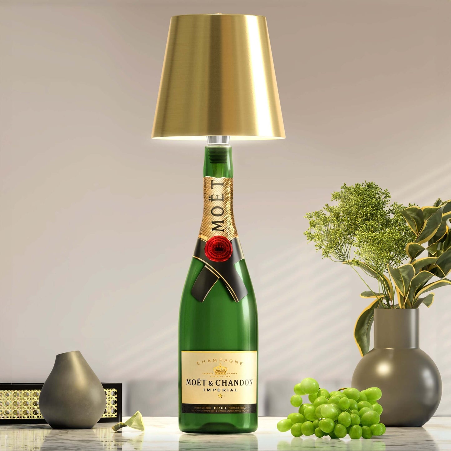 EcoGlow - Stylish LED Bottle Lamp for Sustainable Interior Design