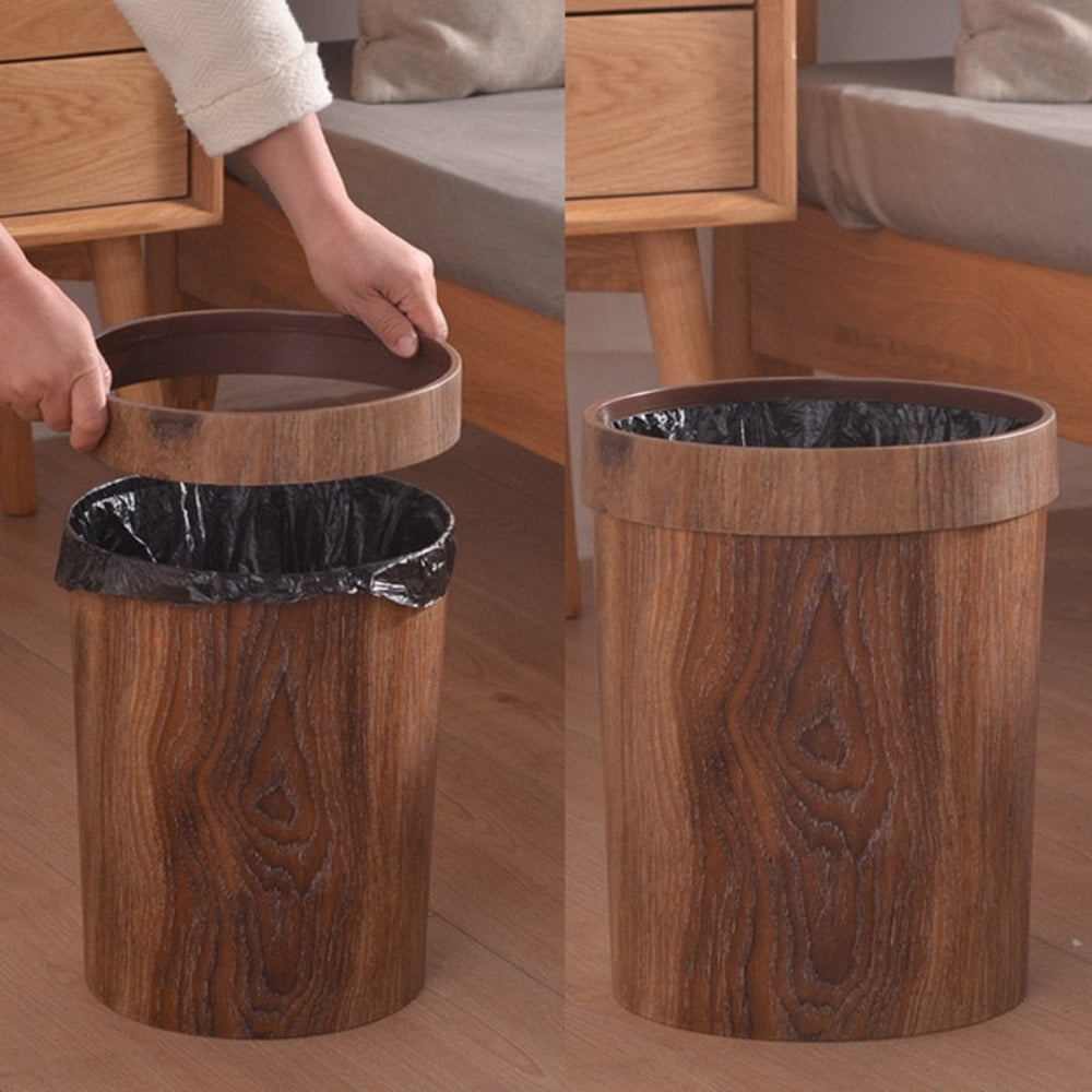 LignoBin – Scandinavian Style Wooden-Effect Waste Bin (8L)