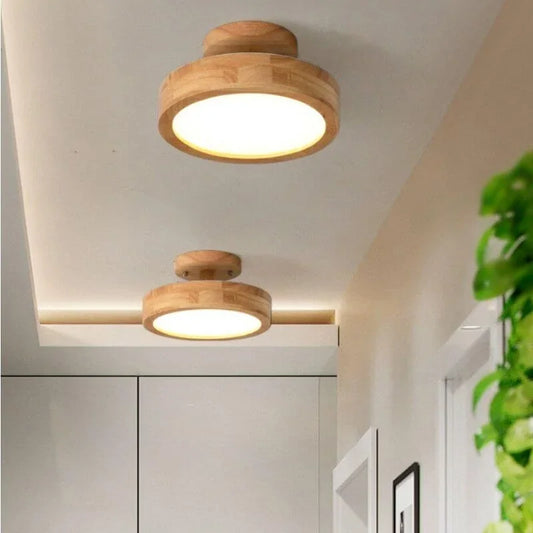 Lumaire Scandinavian LED Ceiling Light – Wooden Finish