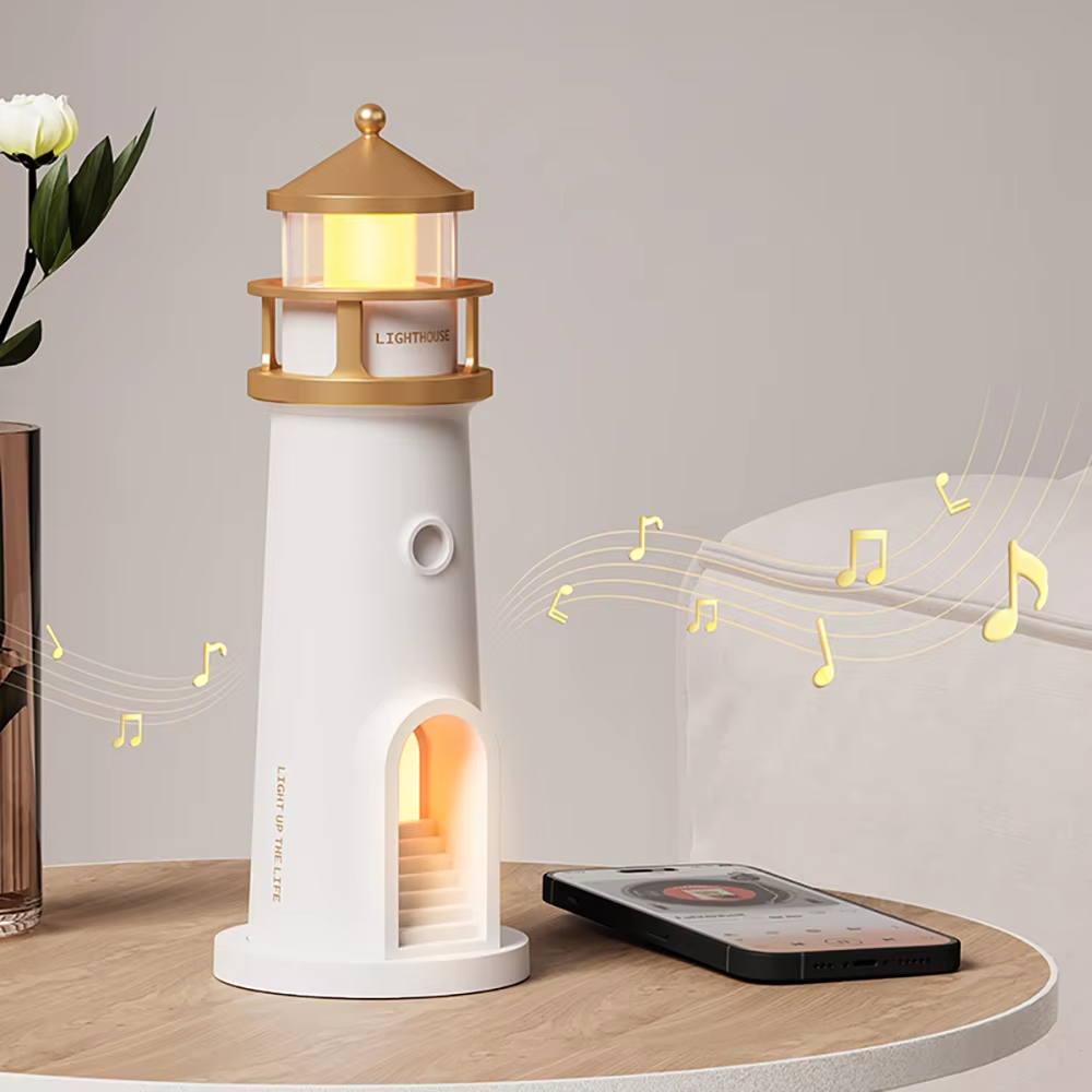 Lunara – LED Table Lamp with Moon Projection & Built-In Bluetooth Speaker