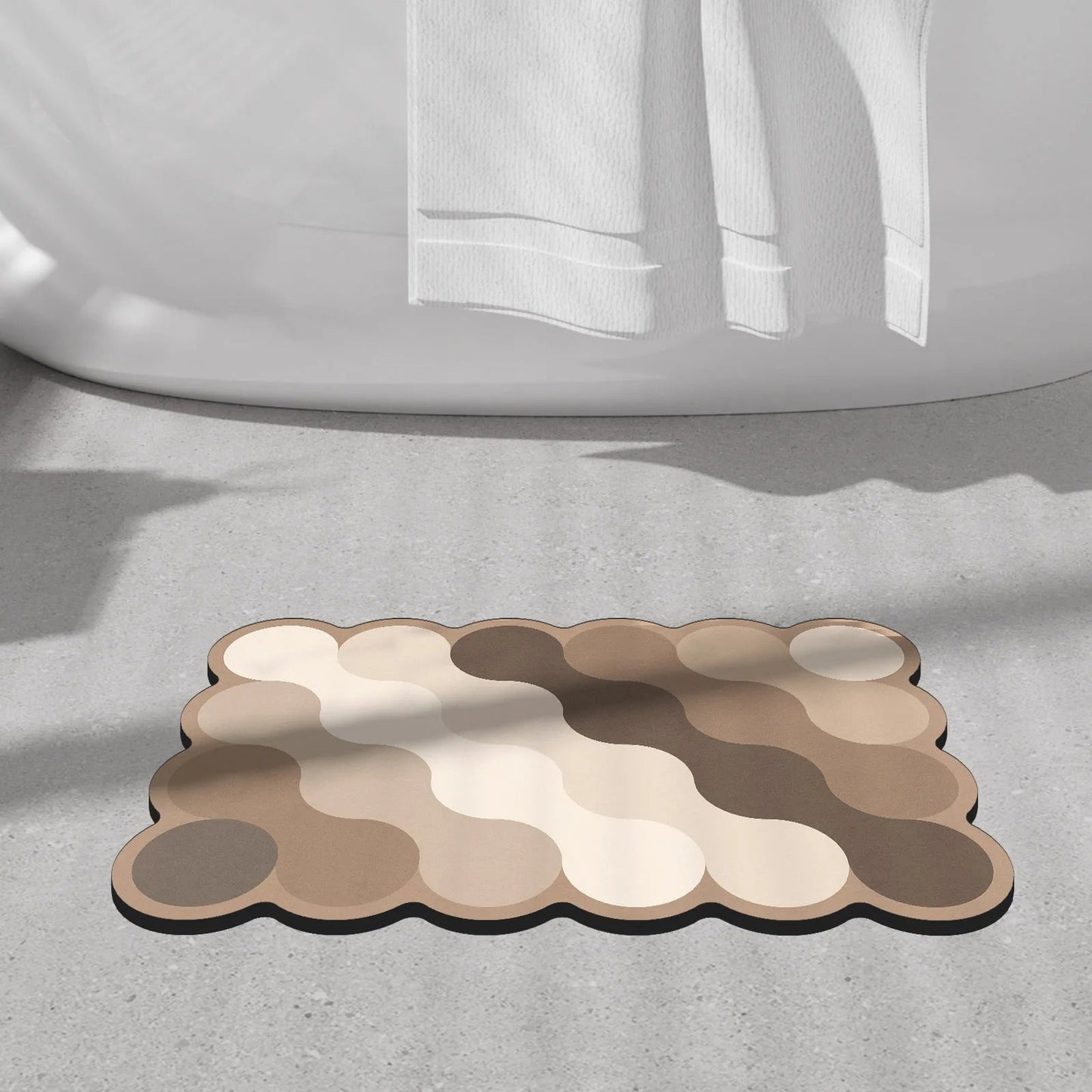 Luxury Diatomite Bathroom Mat – Quick-Dry Non-Slip Shower Mat in Beige