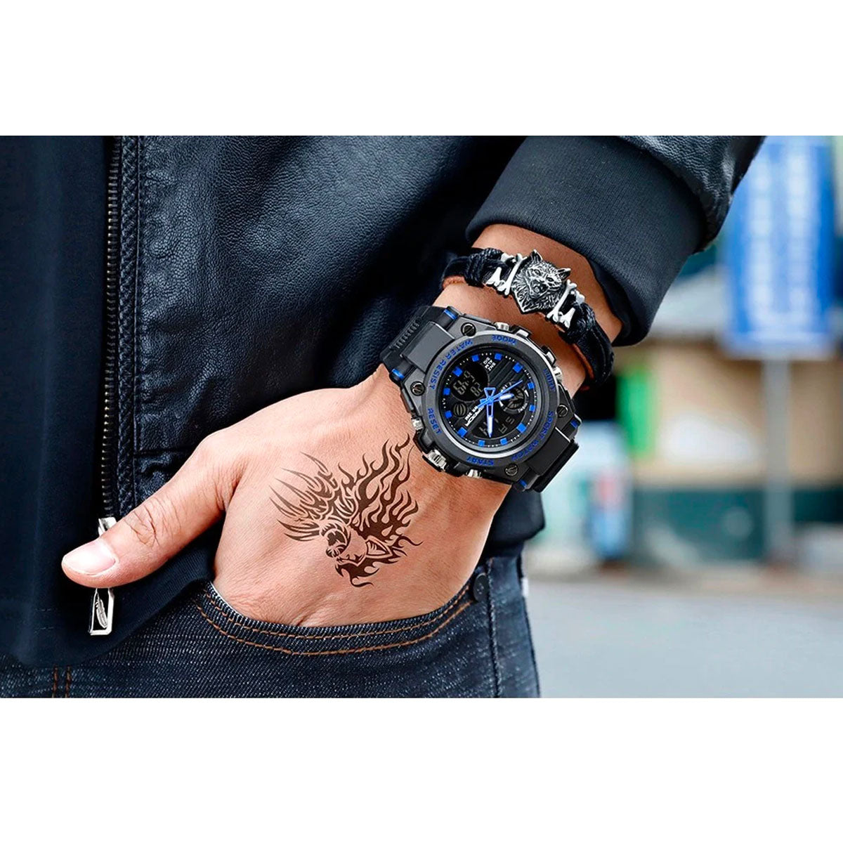 TitanGuard Military Men's Watch – Rugged Multifunctional Analog & Digital Timepiece