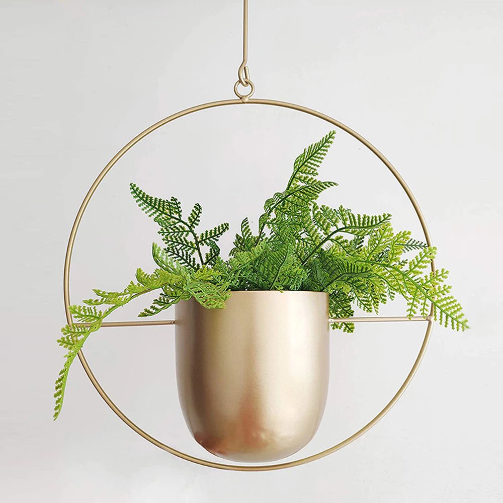 DecoBloom Hanging Planter – Elegant Indoor & Outdoor Metal Plant Pot with Chain