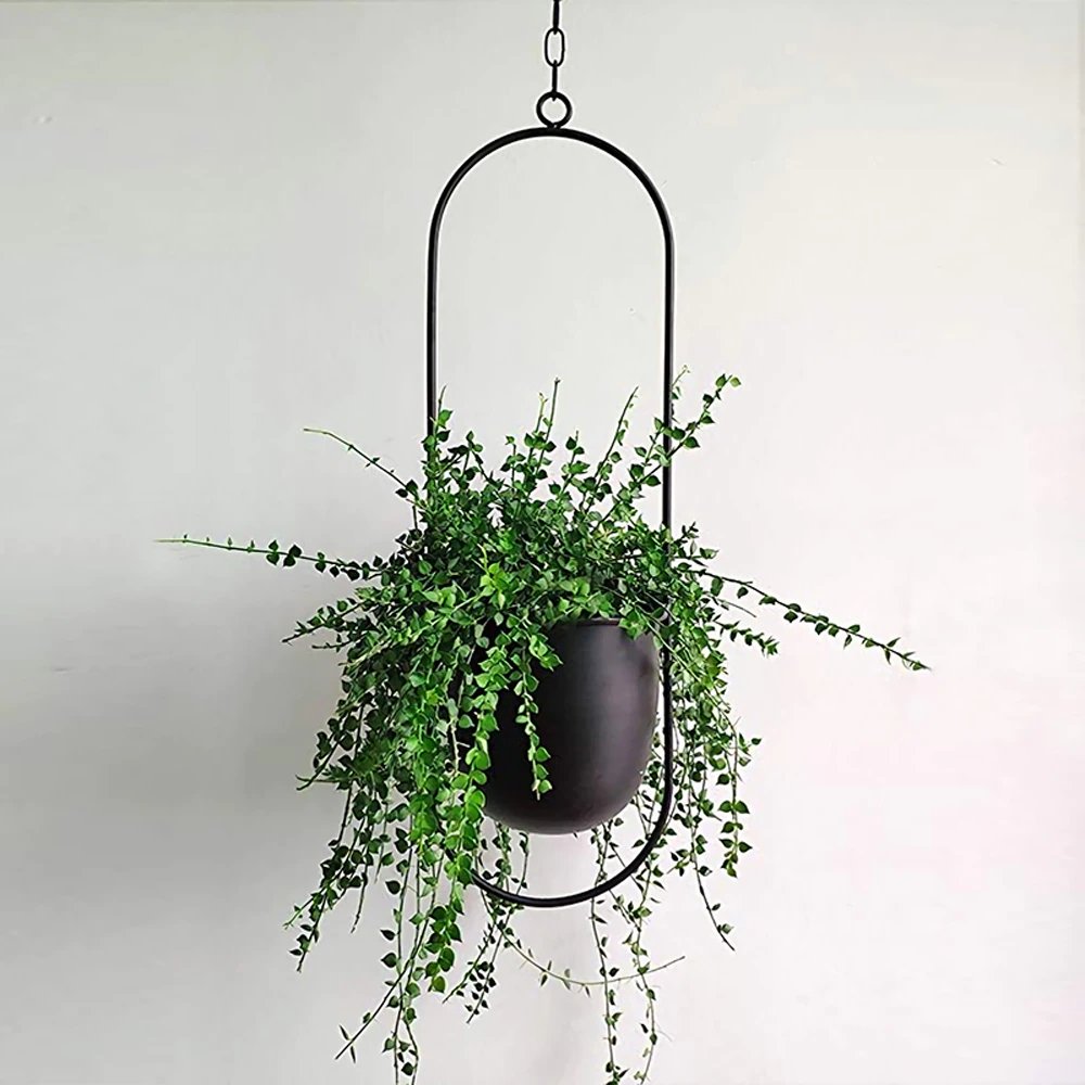DecoBloom Hanging Planter – Elegant Indoor & Outdoor Metal Plant Pot with Chain