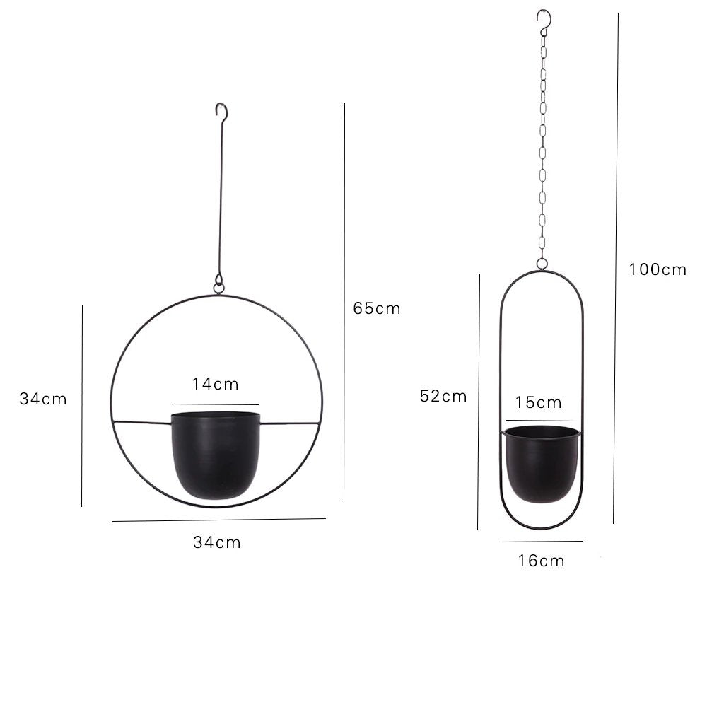 DecoBloom Hanging Planter – Elegant Indoor & Outdoor Metal Plant Pot with Chain