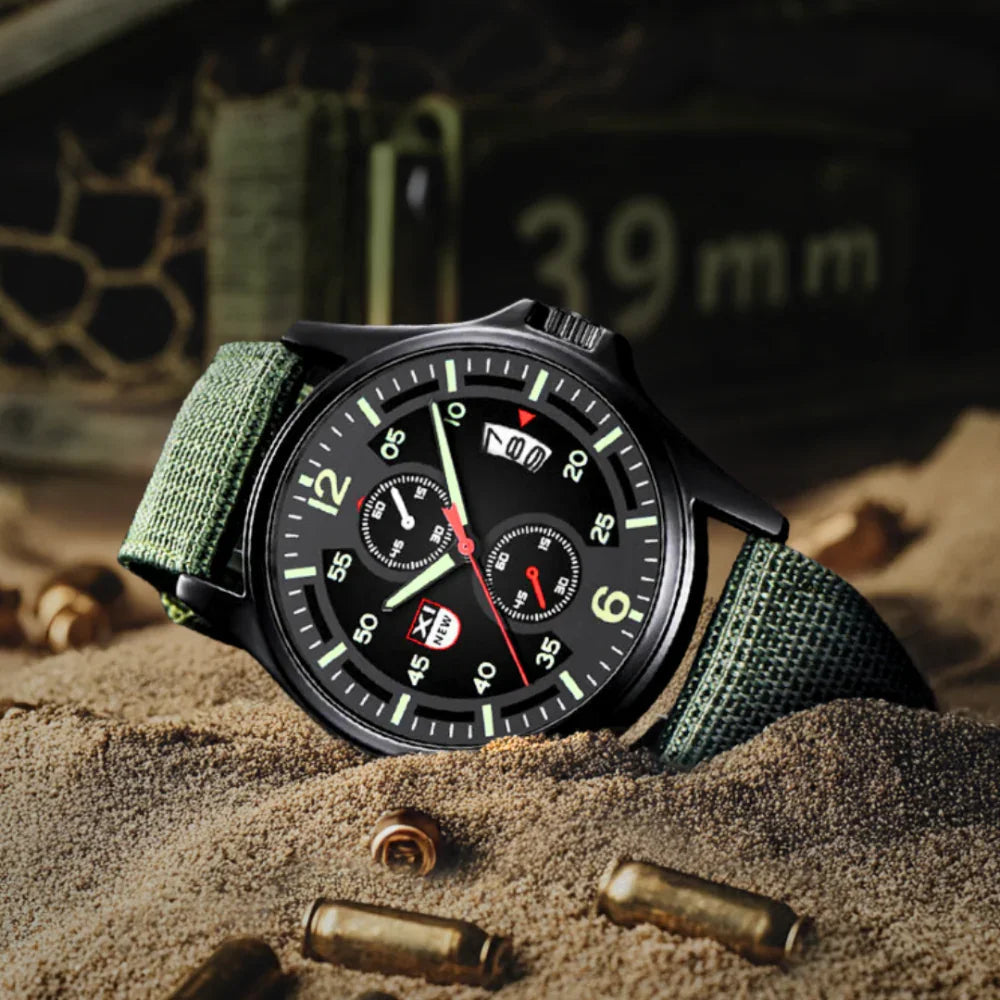 Military Quartz Watch – Lightweight Tactical Nylon Strap Watch for Men