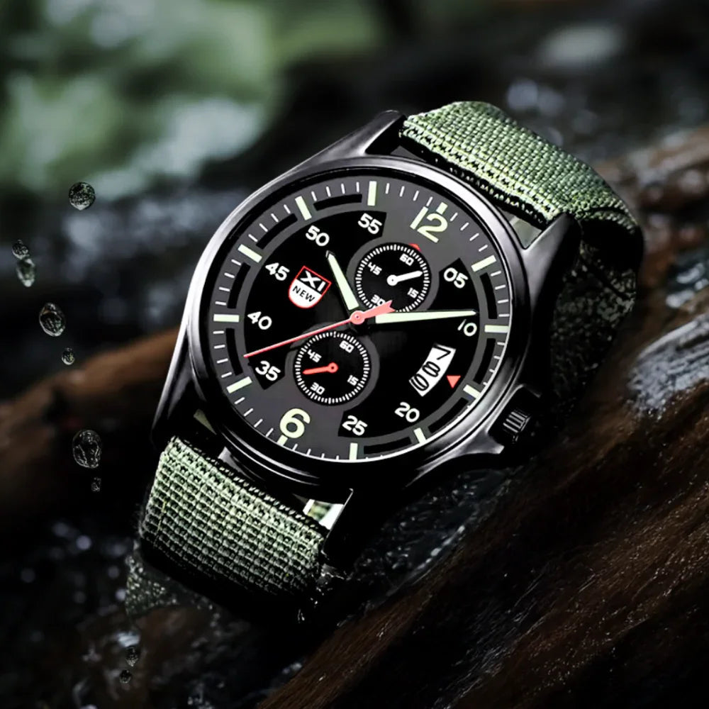 Military Quartz Watch – Lightweight Tactical Nylon Strap Watch for Men