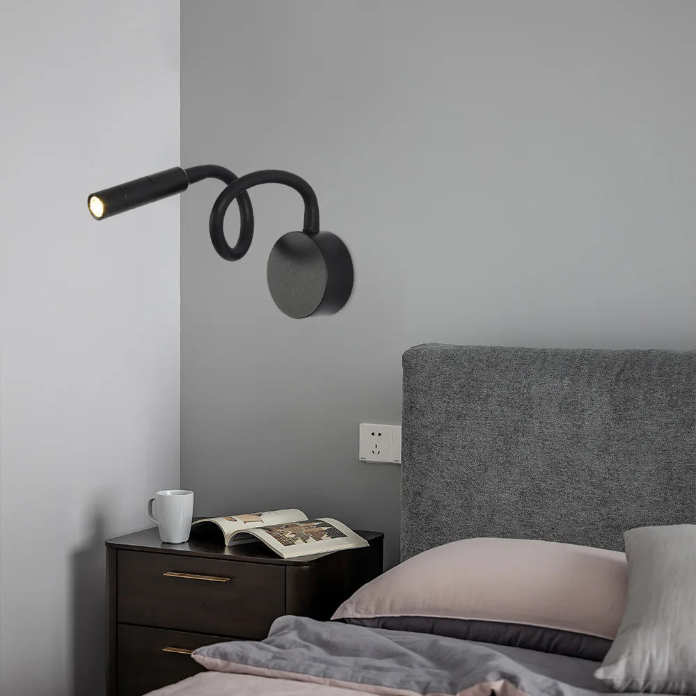 SleekGlow – Minimalist LED Reading Wall Lamp with Adjustable Arm
