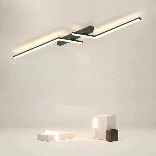 Modern Flush-Mounted LED Line Ceiling Light – Minimalist & Energy Efficient