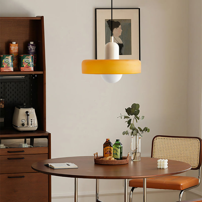 Coloured Glass Pendant Light – Elegant Bauhaus-Style Hanging Lamp for Living Room & Dining Area