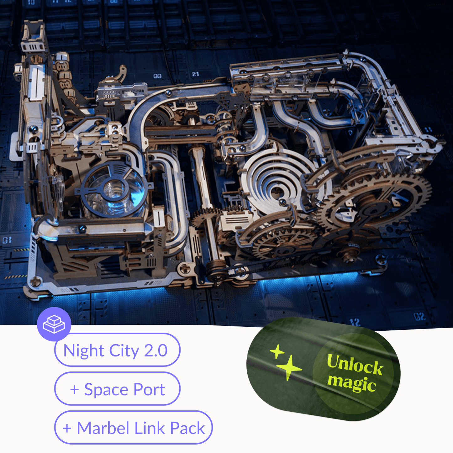 Marble Run Night City 2.0 | Innovative Glow-in-the-Dark Track for Endless Fun