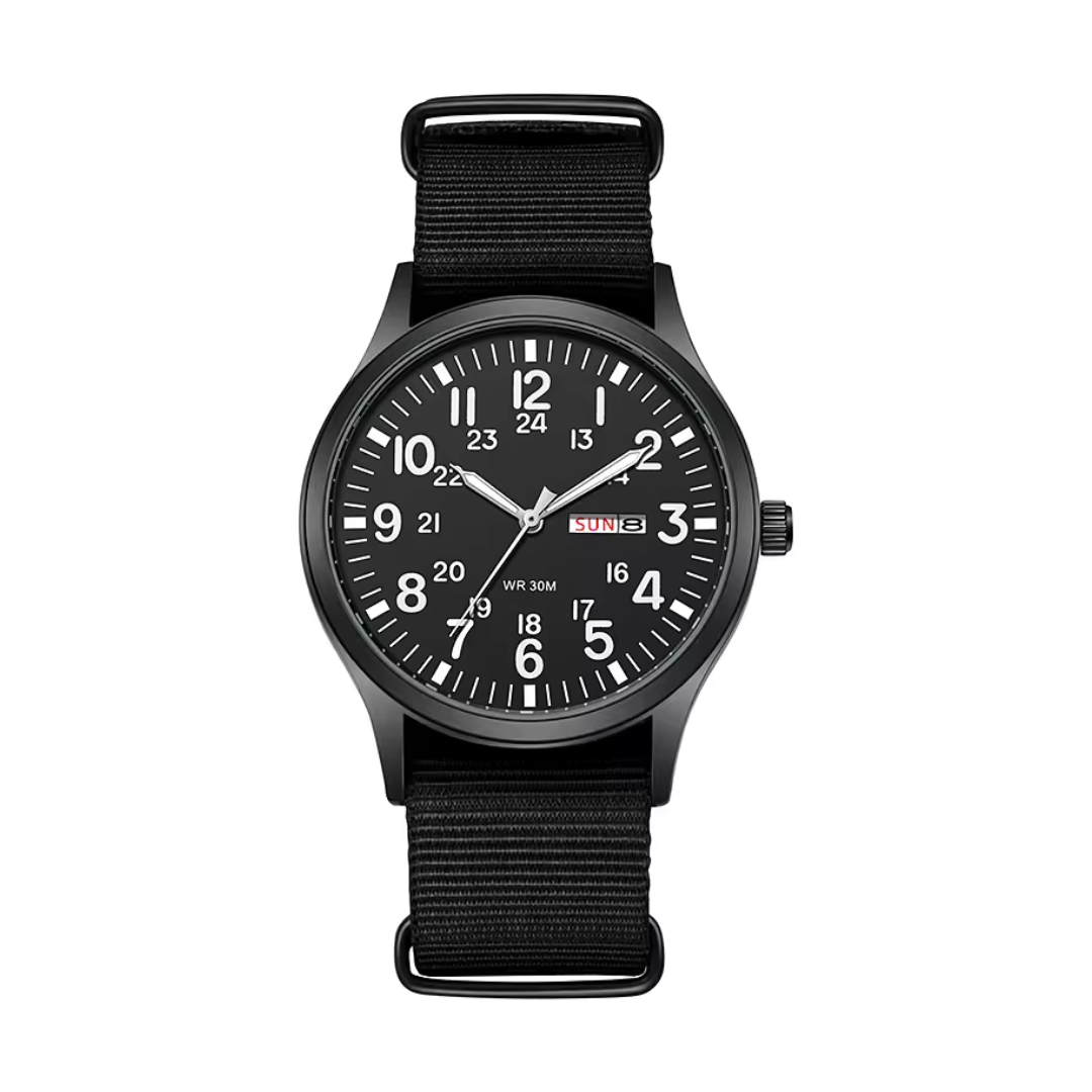 Men’s Rugged Outdoor Watch – Waterproof Military-Style Stainless Steel Timepiece
