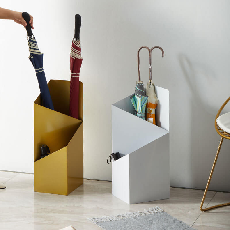 DripFrame Umbrella Stand with Drip Tray – Scandinavian Minimalist Metal Umbrella Holder