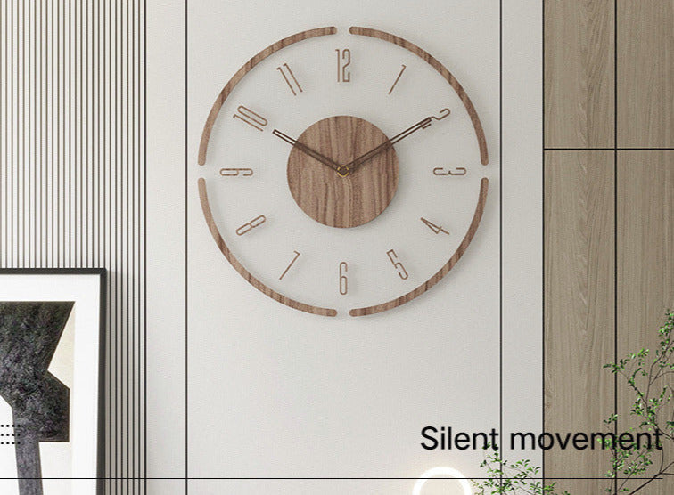 WoodCraft | Nordic Solid Wood Wall Clock – Minimalist Silent Timepiece