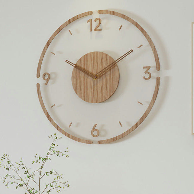 WoodCraft | Nordic Solid Wood Wall Clock – Minimalist Silent Timepiece